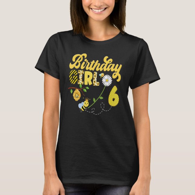 Bee Bumblebee Girl Birthday Hive Sweet 1st Party M T-Shirt (Front)
