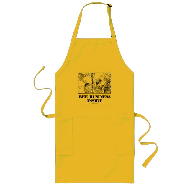 Bee Business Inside (Bees Foraging Nectar) Long Apron (Front)