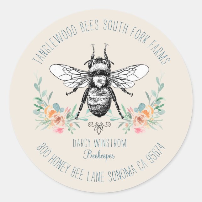 Bee  Business Return Address Product Label (Front)