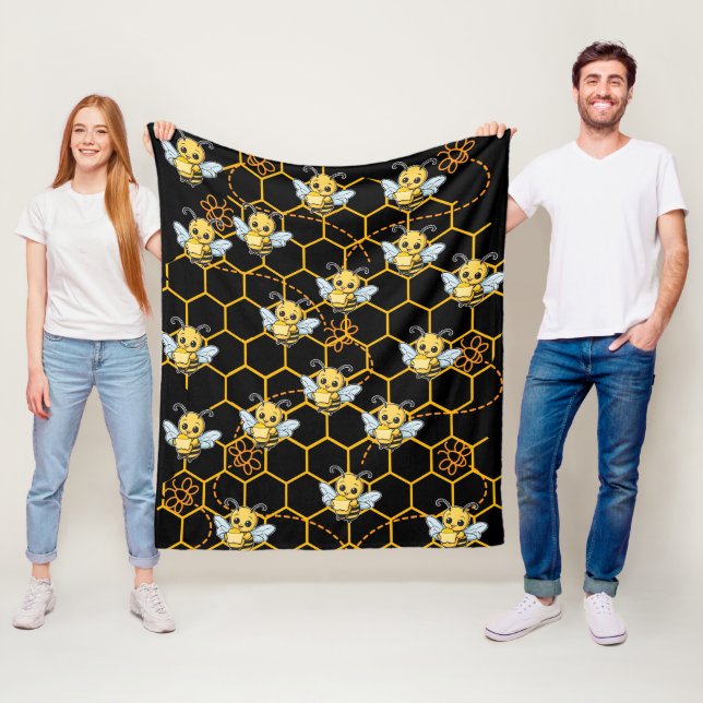 Bee Buzzing Butter Print  Fleece Blanket (In Situ)