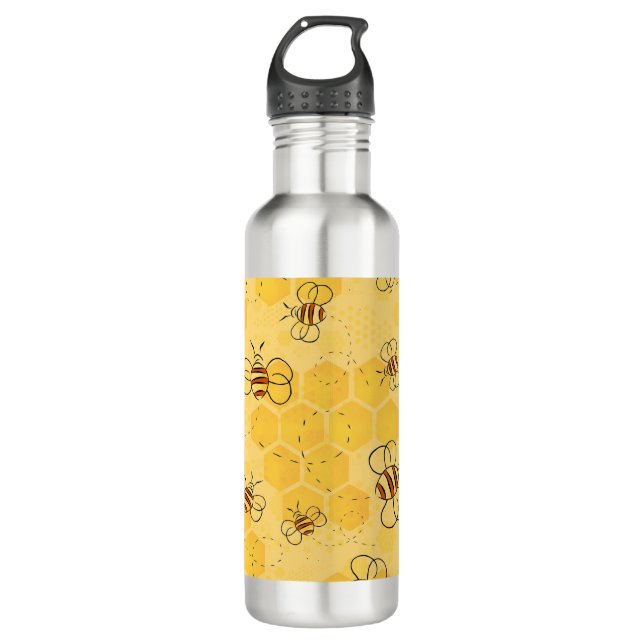 Bee Buzzing Honey Bees Cute  710 Ml Water Bottle (Front)