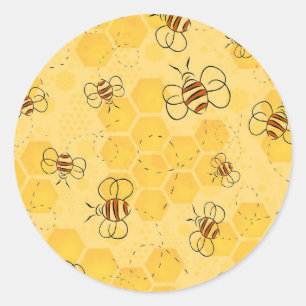 Bee Buzzing Honey Bees Cute  Classic Round Sticker
