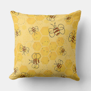 Bee Buzzing Honey Bees Cute  Cushion