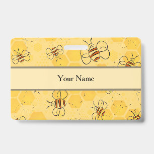Bee Buzzing Honey Bees Cute ID Badge
