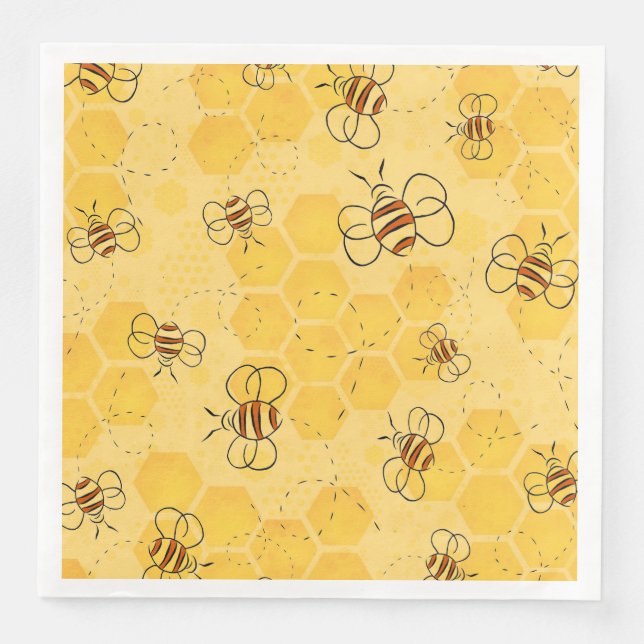 Bee Buzzing Honey Bees Cute  Napkin (Front)
