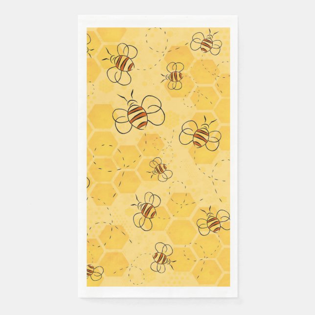 Bee Buzzing Honey Bees Cute  Napkin (Front)