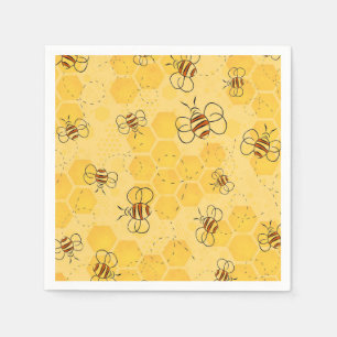 Bee Buzzing Honey Bees Cute  Napkin