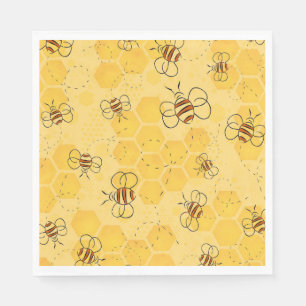 Bee Buzzing Honey Bees Cute Napkin