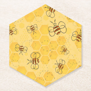 Bee Buzzing Honey Bees Cute  Paper Coaster