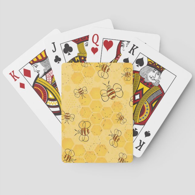 Bee Buzzing Honey Bees Cute  Playing Cards (Back)