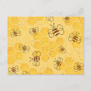 Bee Buzzing Honey Bees Cute  Postcard