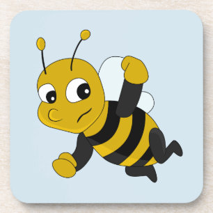 Bee cartoon beverage coaster