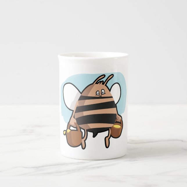 Bee cartoon bone china mug (Front)