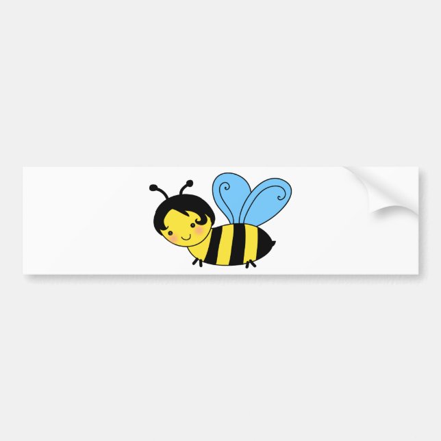bee cartoon bumper sticker (Front)