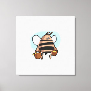 Bee cartoon canvas print