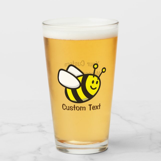 Bee Cartoon Glass (Front Filled)