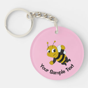Bee cartoon key ring