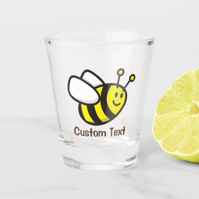 Bee Cartoon Shot Glass (Front)
