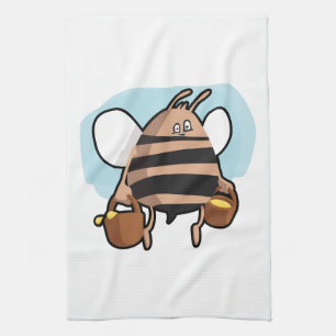 Bee cartoon tea towel