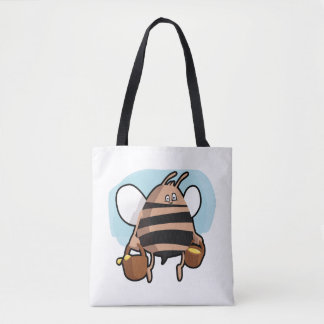 Bee cartoon tote bag