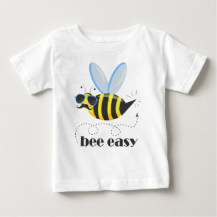 Bee character with moustache sunglasses Bee Easy Baby T-Shirt