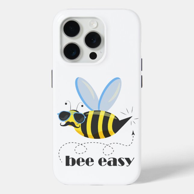 Bee character with moustache sunglasses Bee Easy Case-Mate iPhone Case (Back)