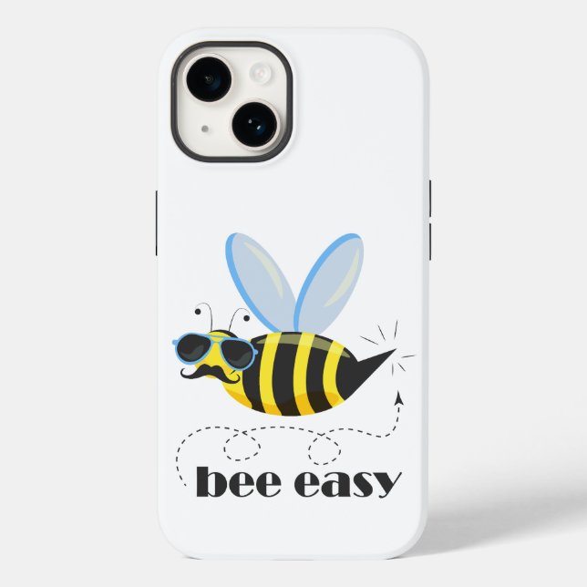 Bee character with moustache sunglasses Bee Easy Case-Mate iPhone Case (Back)