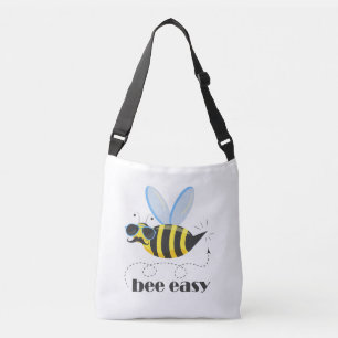 Bee character with moustache sunglasses Bee Easy Crossbody Bag