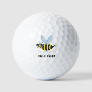 Bee character with moustache sunglasses Bee Easy Golf Balls