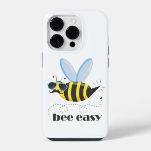 Bee character with moustache sunglasses Bee Easy iPhone 14 Pro Case
