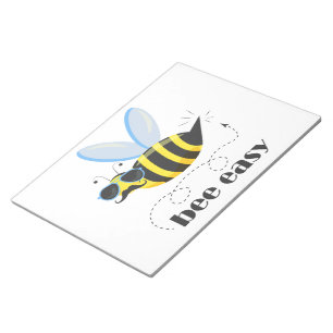 Bee character with moustache sunglasses Bee Easy Notepad