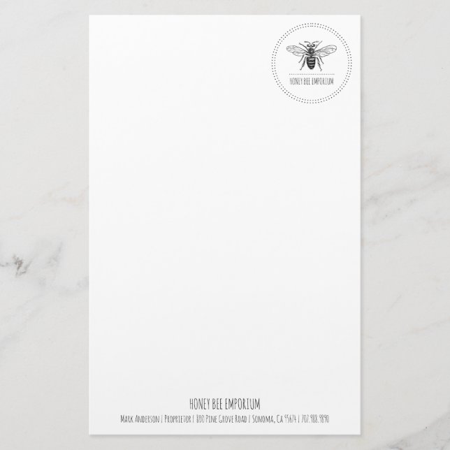 Bee Circle Logo Business Stationery (Front)