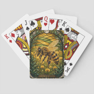 Bee Clover Field Illumina Stained Glass Playing Cards