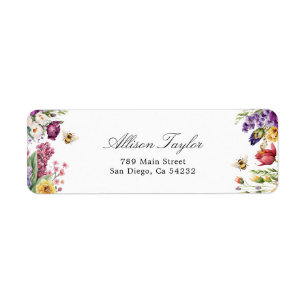 Bee Colourful Floral Baby Shower Address
