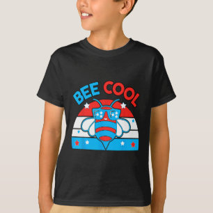 Bee Cool 4th July Red White Blue American Boy Usa T-Shirt