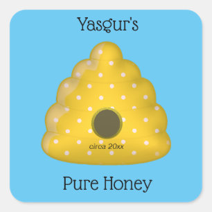 Bee Cool Bee Hive Pure Honey Square Sticker