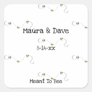 Bee Cool Customisable Text Meant To Bee Square Sticker