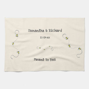 Bee Cool Customisable Text Meant To Bee Tea Towel