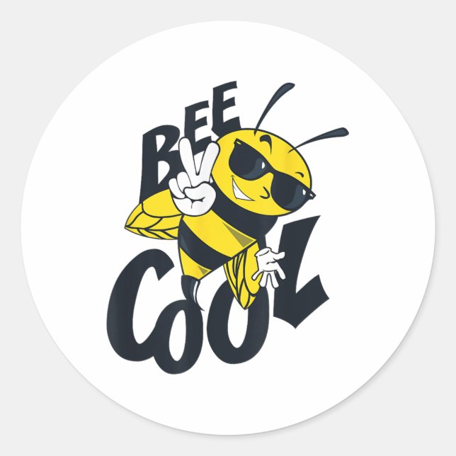 Bee Cool Design Plush Mords Environmental Protecti Classic Round Sticker (Front)
