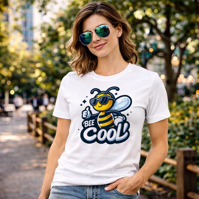 Bee Cool | Fun Cartoon Bee Design Tri-Blend Shirt (Creator Uploaded)