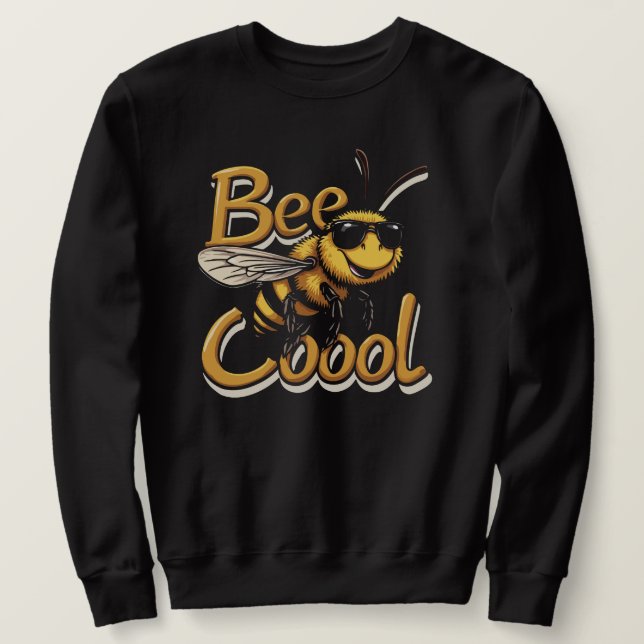 Bee Cool - Funny Bee with Sunglasses Design Sweatshirt (Design Front)