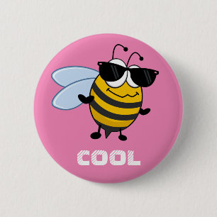 Bee Cool Funny Trendy Bee Customisable 6 Cm Round Badge