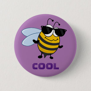 Bee Cool Funny Trendy Bee Customisable 6 Cm Round Badge