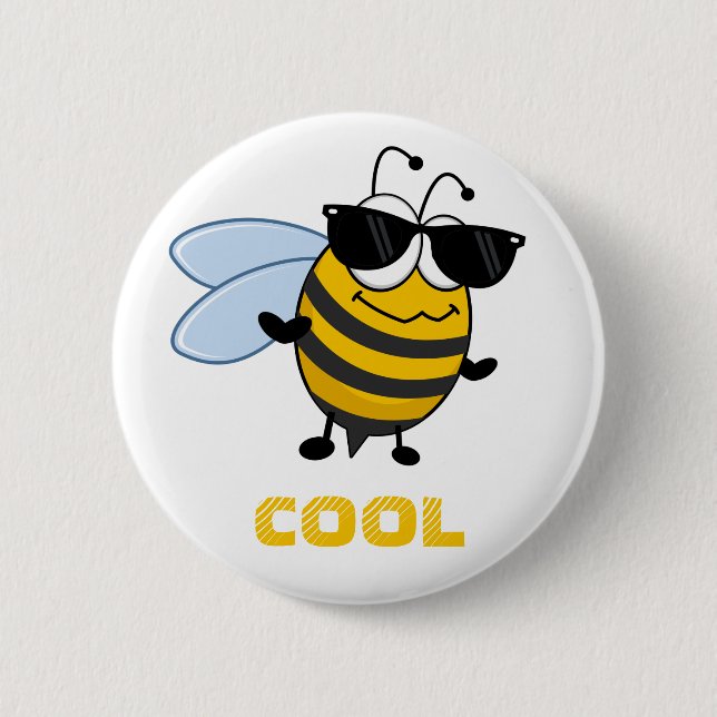 Bee Cool | Funny Trendy Bee Customizable 6 Cm Round Badge (Front)