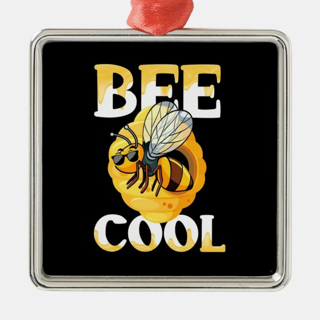 Bee Cool Metal Tree Decoration (Front)