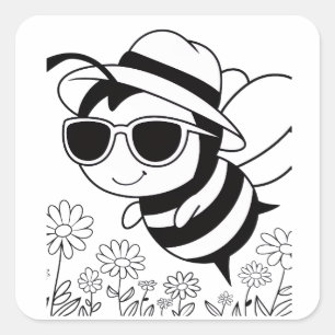 Bee Cool Square Sticker