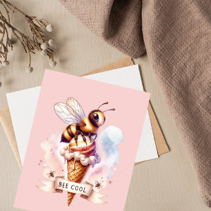 Bee Cool Whimsical Postcard
