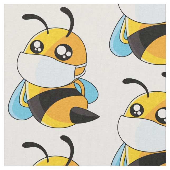 bee coronavirus fabric (Close Up)