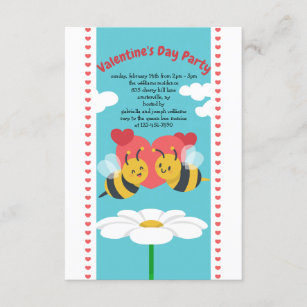 Bee Couple Kid's Valentine's Day Party Invitation