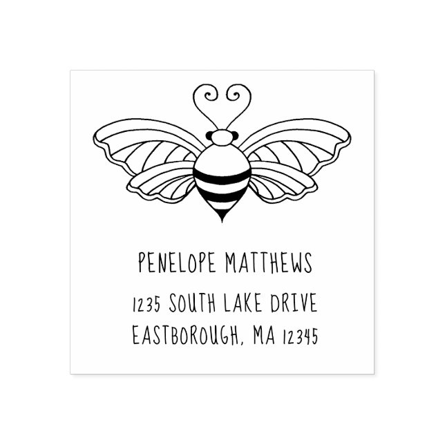 Bee Create Your Own Custom Return Address Rubber Stamp (Imprint)